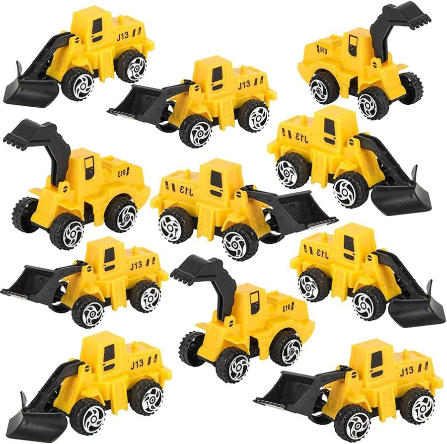 Mini Pullback Construction Trucks, Set of 24, Fun Action Vehicles with Pull Back Mechanism, Birthday Party Favors for Boys and Girls, Goodie Bag Fillers