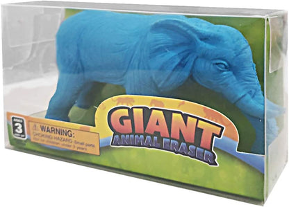 ArtCreativity Giant 3D Elephant Eraser for Kids - Jumbo Pencil Rubber - Huge Eraser - Unique Stationery Supplies - Birthday Party Favors for Boys and Girls, Teacher Rewards, Classroom Prizes - Blue