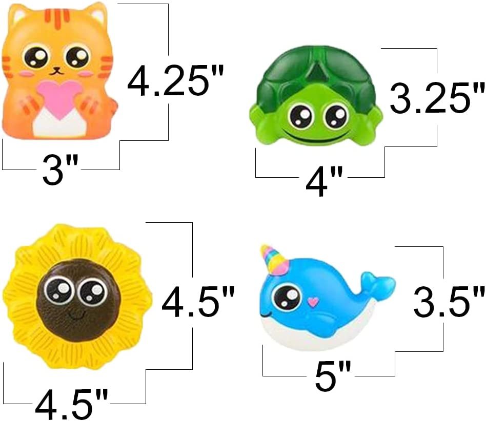Jumbo Squish Stickers, Set of 12, Slow Rise Kids’ Stickers, Assorted Designs, Children’s Scrapbooking Supplies, Animal Party Favors, for Gift Wrap, Photo Albums, Diary Decorations