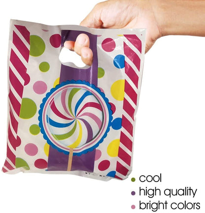 ArtCreativity Colorful Gift Bags, Set of 50, Durable Plastic