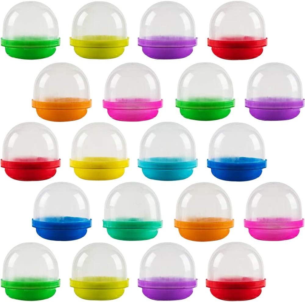 2" Capsules with Colored Lids, Set of 150, Small Containers for Mini Toys, Gifts, Jewelry, and Trinkets, Colorful Birthday Party Decorations, Goodie Bag Fillers for Boys and Girls