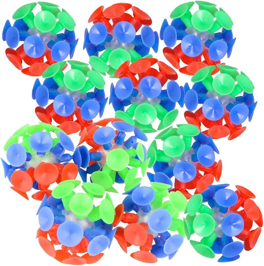 Suction Ball Toys for Kids, Set of 12, Toss and Stick Balls with Mini Suction Cups, Tossing Toys for Indoor and Outdoor Play, Fun Birthday Party Favors for Boys and Girls