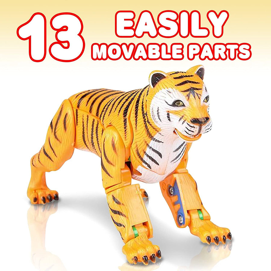 Tiger Robot Action Figure with 13 Moving Parts, Cool Tiger Toy for Kids, Cool Contest or Carnival Prize, Fun Birthday Gift Idea for Boys and Girls