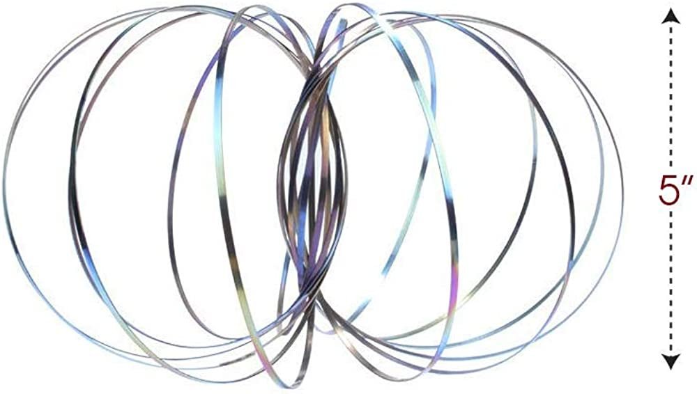 Metal Rainbow Spring Bracelet, Stress Relief Arm Coil Spring Bracelet, Flow Ring Fidget Toy for Kids and Adults, Sensory Toys for Autism, ADHD, and Anxiety, Spiral Dance Bracelet