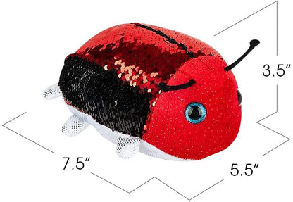 ArtCreativity Flip Sequin Lady Bug Toys for Kids, Set of 2, Plush Lady Bugs with Color Changing Sequins, Party Supplies, Animal Birthday Favors for Boys and Girls, Cute Nursery Décor, 7.5 Inches