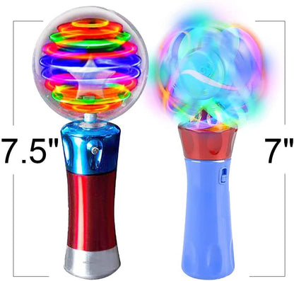 ArtCreativity LED Wands for Kids, Set of 2, Includes 1 Light Up Orbiter Spinning Wand and 1 Light Up Magic Ball Wand, Flashing LED Wands for Boys and Girls with Thrilling Colors, Batteries Included