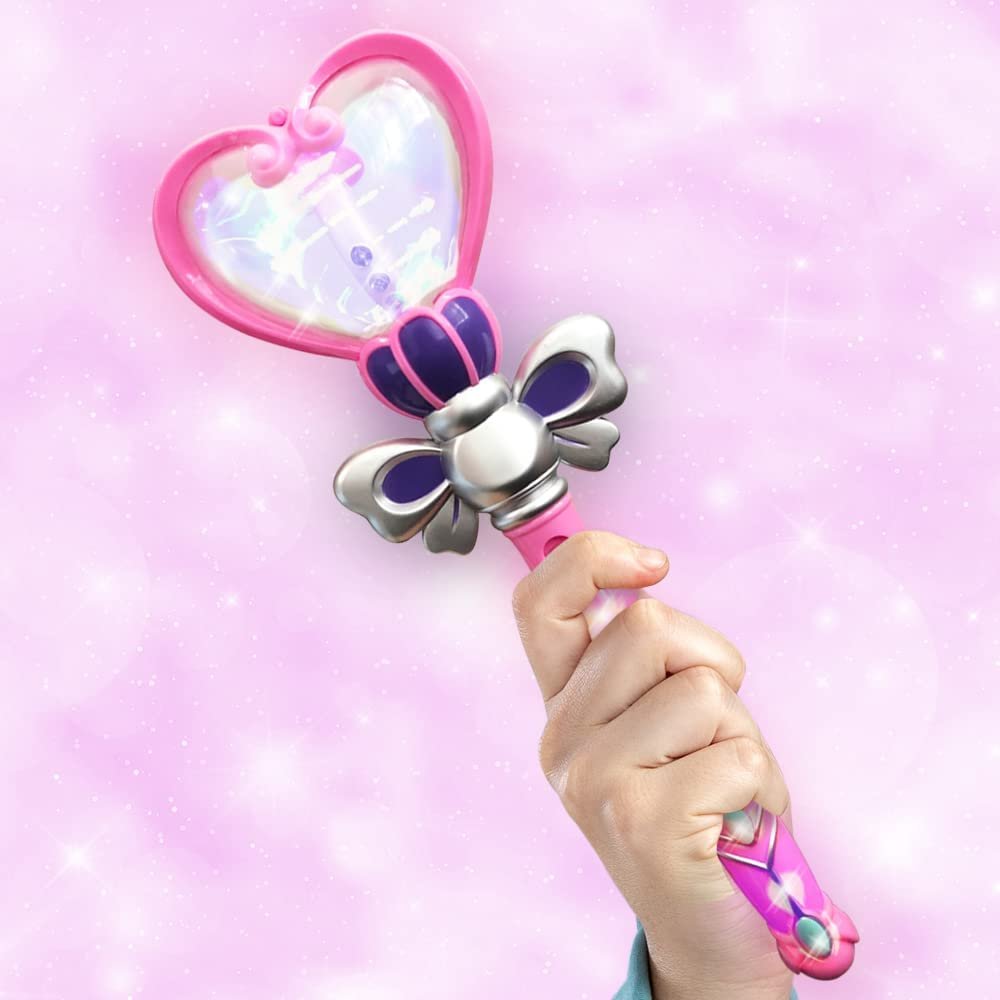 Valentines Day Pink Light Up Heart Toy Wand for Girls or Boys, 13.5" Wand Toy with Spinning LEDs