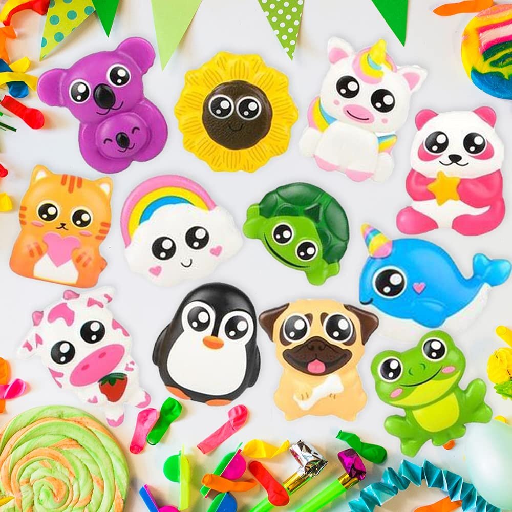 Jumbo Squish Stickers, Set of 12, Slow Rise Kids’ Stickers, Assorted Designs, Children’s Scrapbooking Supplies, Animal Party Favors, for Gift Wrap, Photo Albums, Diary Decorations
