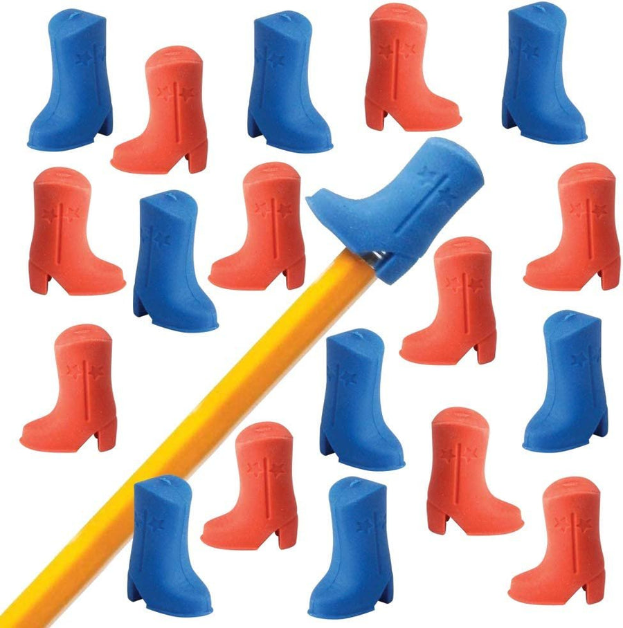 Cowboy Boot Topper Erasers, 48 Pcs, Colorful Eraser Caps Toppers, Classroom Prize, Teacher Rewards, Stationery Birthday Party Favors, Goody Bag Stuffers for Boys and Girls