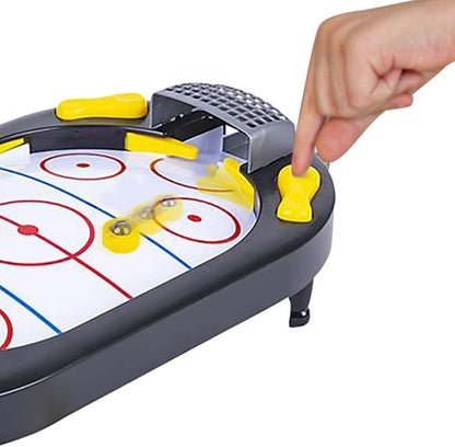 Gamie Hockey Tabletop Game, Desktop Sports Game with Mini Hockey Table, 2 Pucks, and Scoreboard, Fun Indoor Games for Home, Office and Game Night, Best Gift Idea for Kids