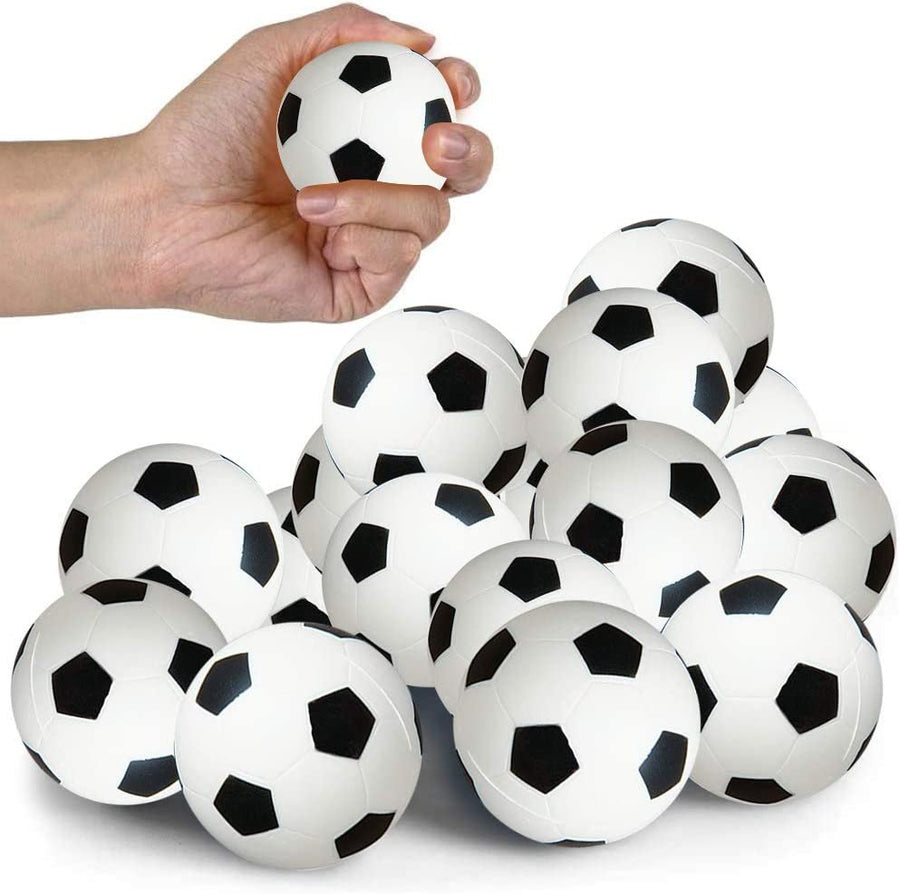 Soccer Stress Relief Foam Balls for Kids, Set of 12, Sports Squeezable Anxiety Relief Balls, Idea, Party Favors, Goodie Bag Fillers for Boys and Girls