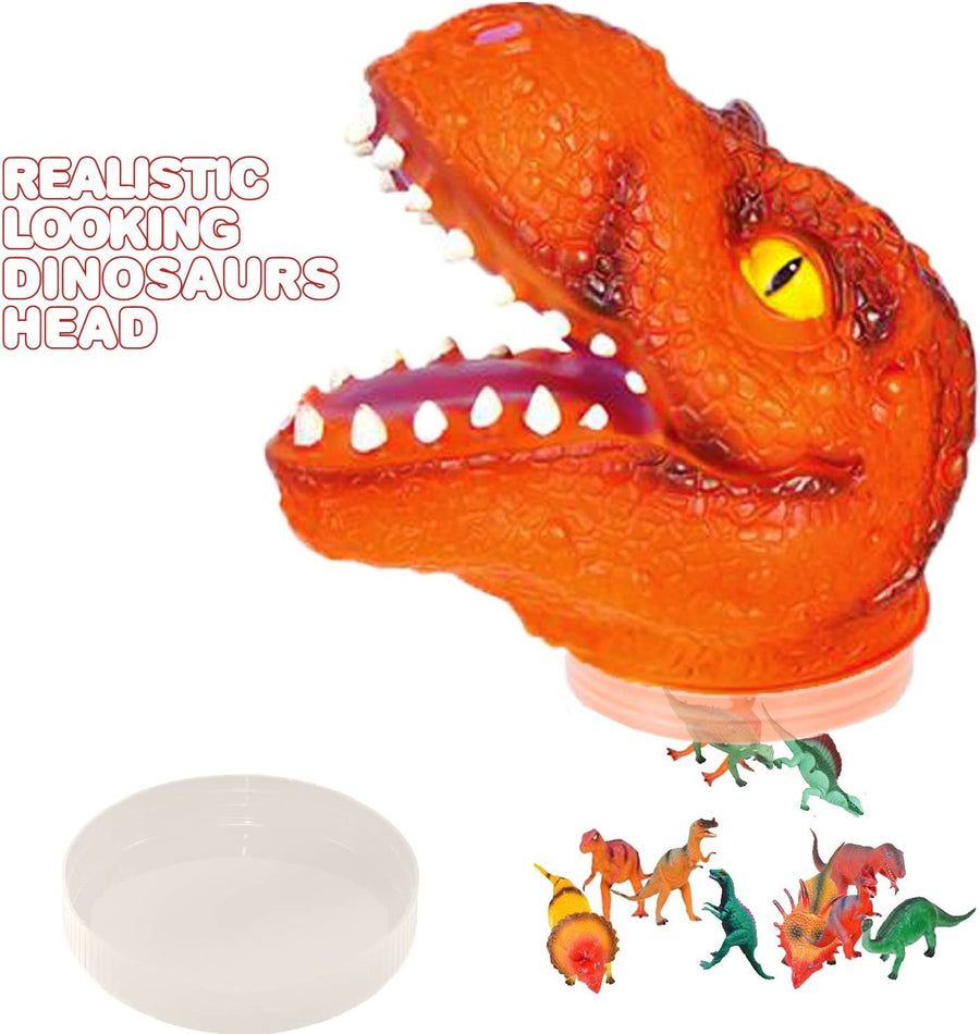 T-Rex Kids Toy Play Set Includes 24 Mini Dinosaur Action Figures and Realistic Looking Tyrannosaurus Rex Head - Indoor and Outdoor Use - Popular Children's Gifts and Learning Toys