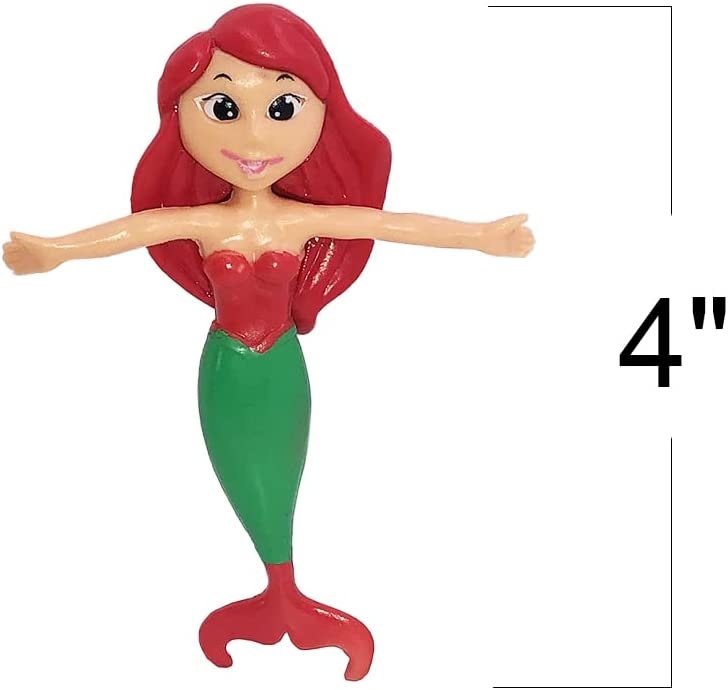 Bendable Mermaid Figures, Set of 12 Bendy Toys for Kids, Party Favors