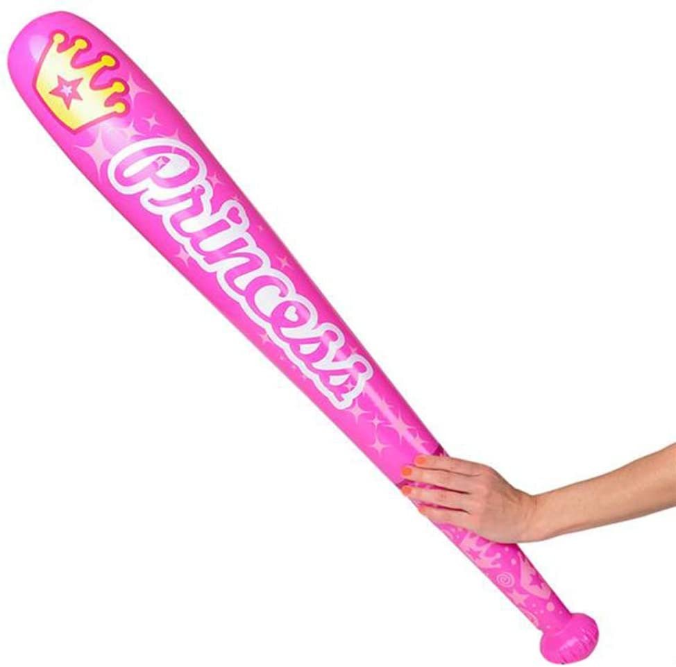 Princess Baseball Bat Inflates for Kids, Set of 4, 40" Durable Inflates, Cool Princess Birthday Party Favors for Girls, Decorations, and Supplies, Carnival Party Prizes