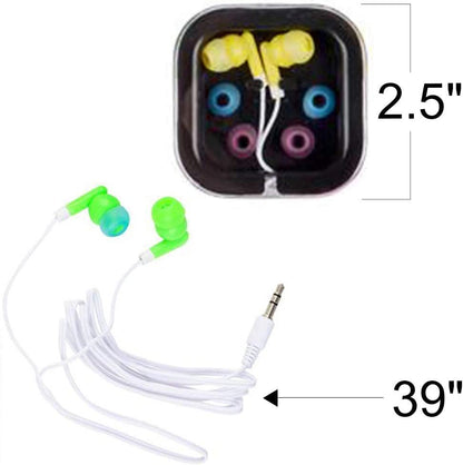 ArtCreativity Colorful Earbuds for Kids and Adults, Set of 12, Wired Earphones for Children with Clear Case and Multiple Buds, Birthday Party Favors for Teens, Goodie Bag Fillers, Stocking Stuffers