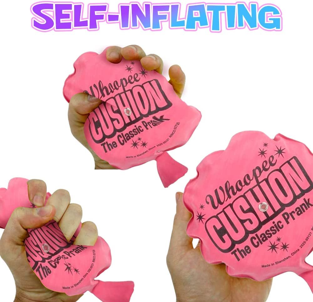 Self Inflating Whoopie Cushion, Whoopee 2.0, Prank Toys and Gag Gift, 2 Pack.