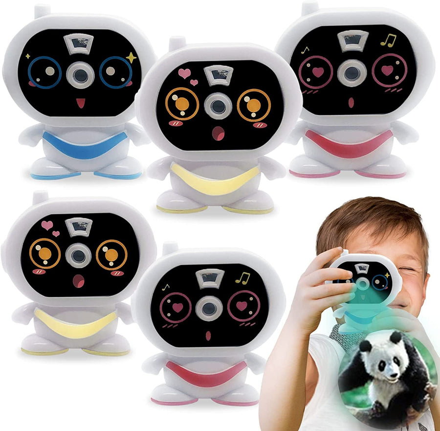 2 in 1 Viewfinder Camera with Projector, Set of 6, Battery Operated Projectors with Wild Animal Slides, Great Safari Party Favors, Zoo Party Supplies, & Wild One Party Favors for Kids