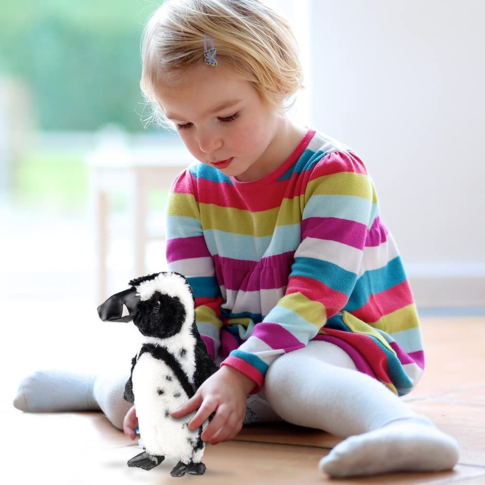 Penguin Plush Toy, 1 PC, Black and White Penguin Stuffed Animal with Faux Leather Feet, Cuddly Animal Stuffed Toys for Kids, Cute Nursery and Playroom Décor, Great Gift Idea