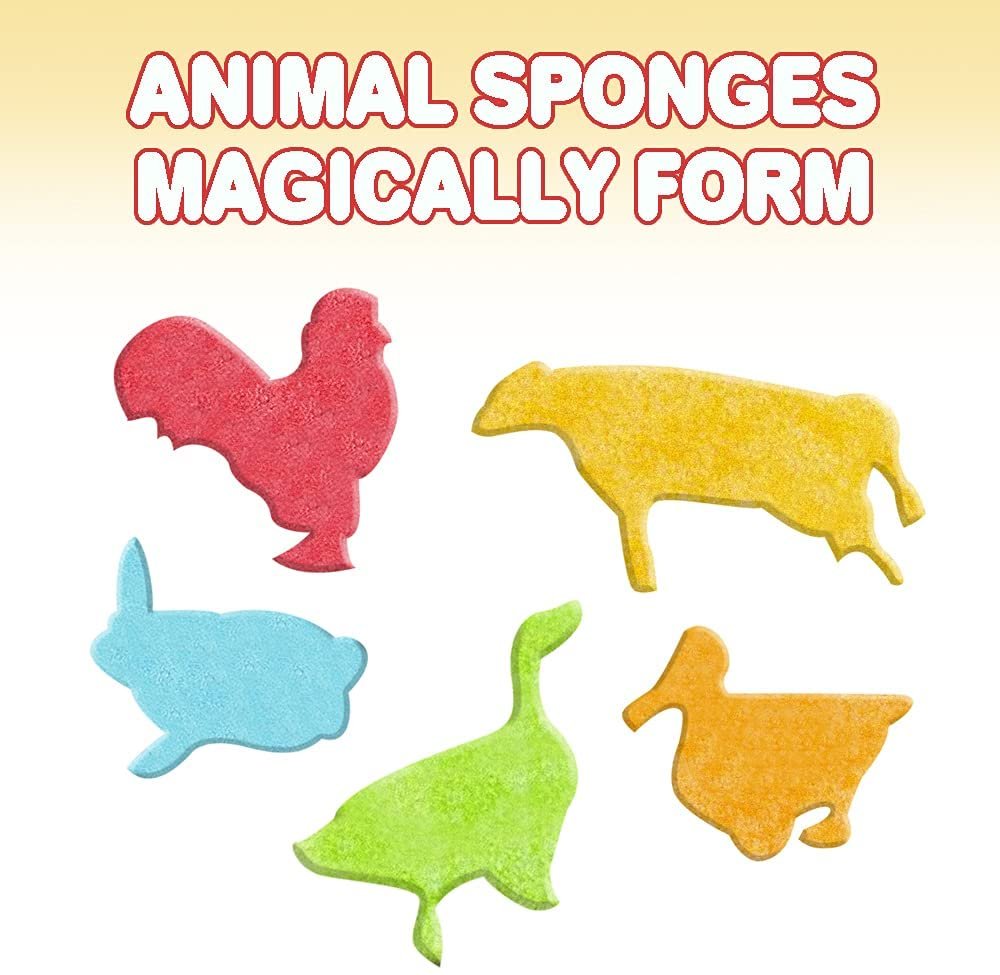 Magic Growing Farm Animal Capsules, 2 Packs with 12 Expanding Animal Capsules Each, Grow in Water, Cute Color and Design Variety, Kids’ Birthday Party Favors, Contest Prize or Gift Idea