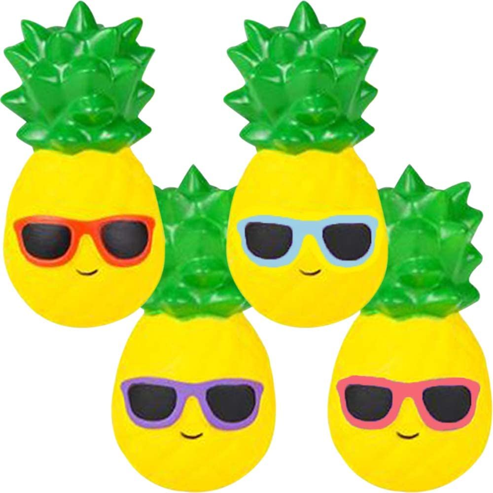 Squeezy Pineapple for Kids, Set of 2, Super Soft Slow Rising Squeeze Toys, Stress Relief Sensory Toys for Children, Best Party Favors, Goody Bag Fillers for Girls and Boys