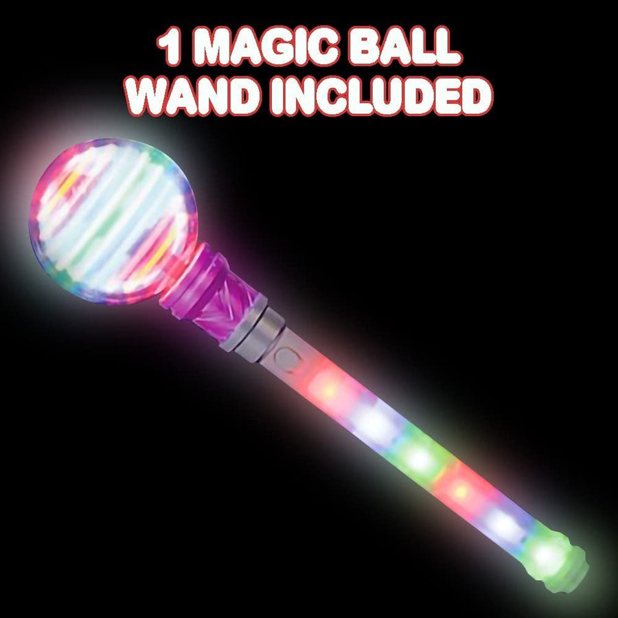 ArtCreativity Spinning Magic Ball Wand, 14 Inch LED Spin Toy for Kids with Batteries Included, Great Gift Idea for Boys and Girls, Fun Birthday Party Favor, Carnival Prize