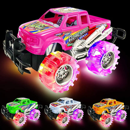ArtCreativity Light Up Monster Trucks For Boys,- 6 Inch Toy Cars For 2 year old boys,- Push n Go Car Toys For Boys 3-5 Years Old,- Light Up Toys For Kids, Best Gift for Kids Age 3 - 6 Years Old and Up