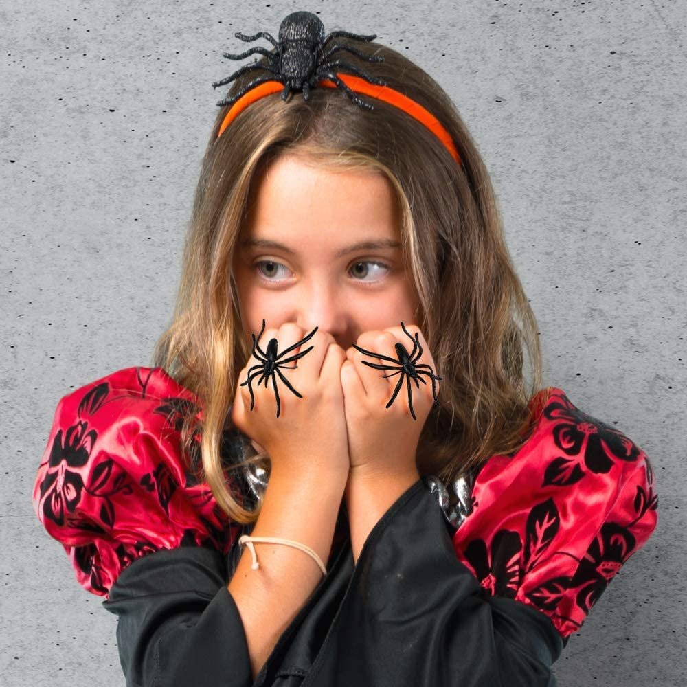 Spider Rings for Kids - Bulk Pack of 144 - Creepy Crawly Rings for Halloween Costume - Best for Halloween Party Favors, Trick or Treat Supplies, Spooky Cake Toppers and Decorations