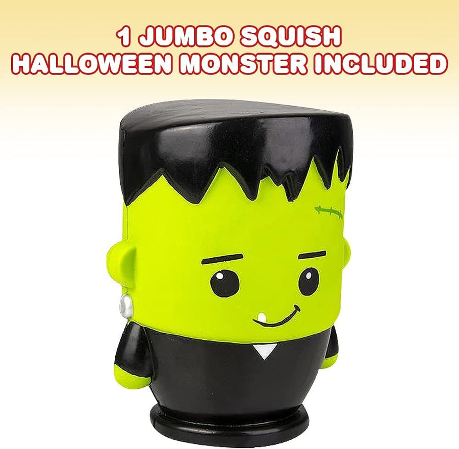 Jumbo Squish Halloween Monster, 1 PC, Giant 10" Slow Rise Stress Relief ZombieToy for Kids, Unique Halloween Party Decoration, Anxiety Relief Toy for ADHD, Great Gift Idea