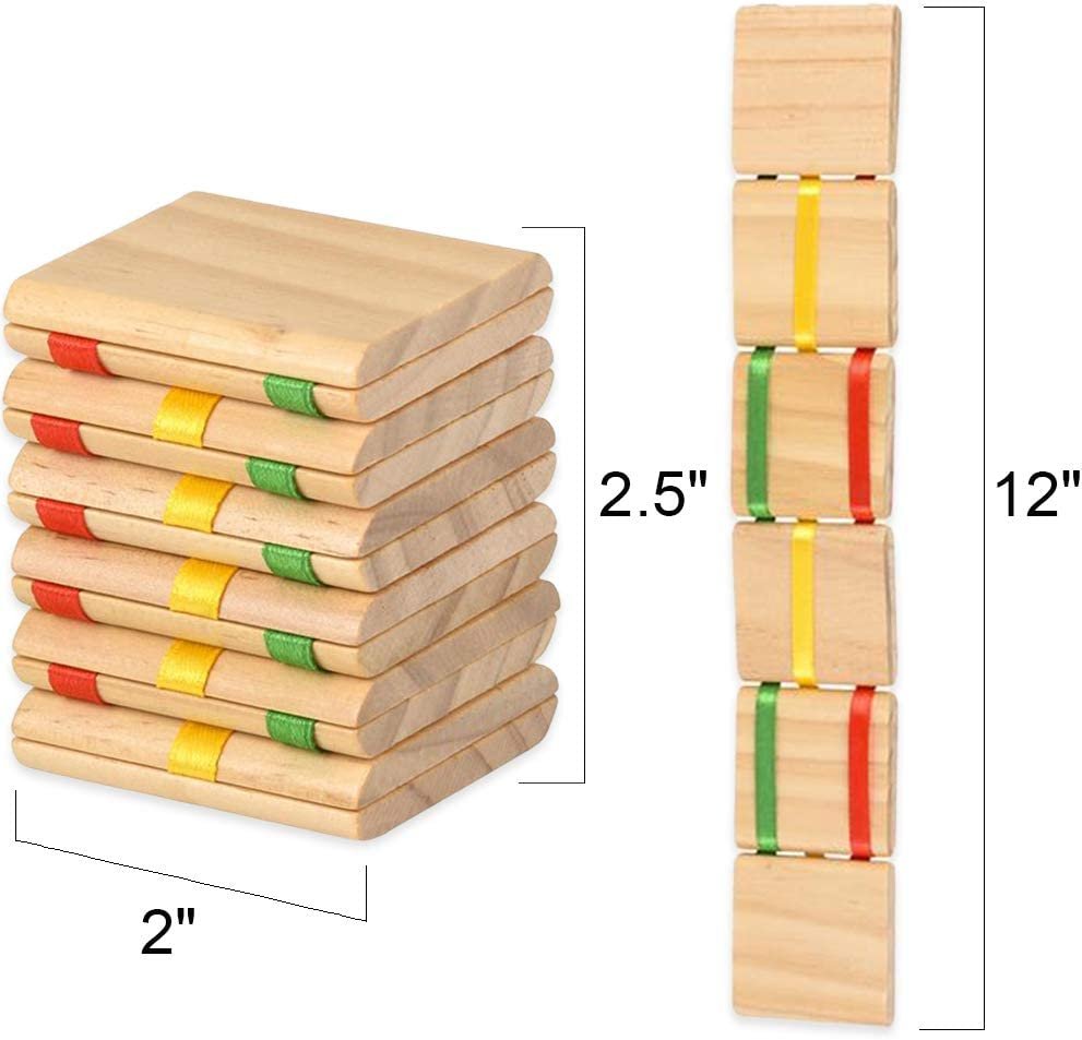Wooden Jacob’s Ladder Toy, Set of 2, Wood Retro Toys for Kids and Adults, Optical Illusion Fidget Toys, Magic Birthday Party Favors, Cool Stocking Stuffers and Goodie Bag Fillers
