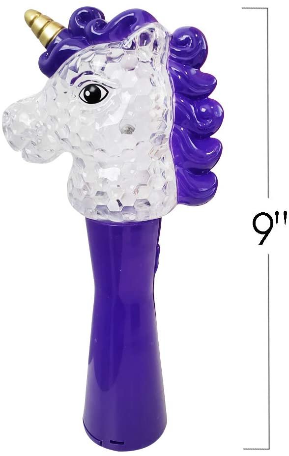9" Unicorn Magic Spinning Ball Wand - Set of 2- Unicorn Wand with Spinning LEDs - Cute Princess LED Wand for Girls and Boys - Fun Unicorn Party Supplies and Favors - Purple and Pink