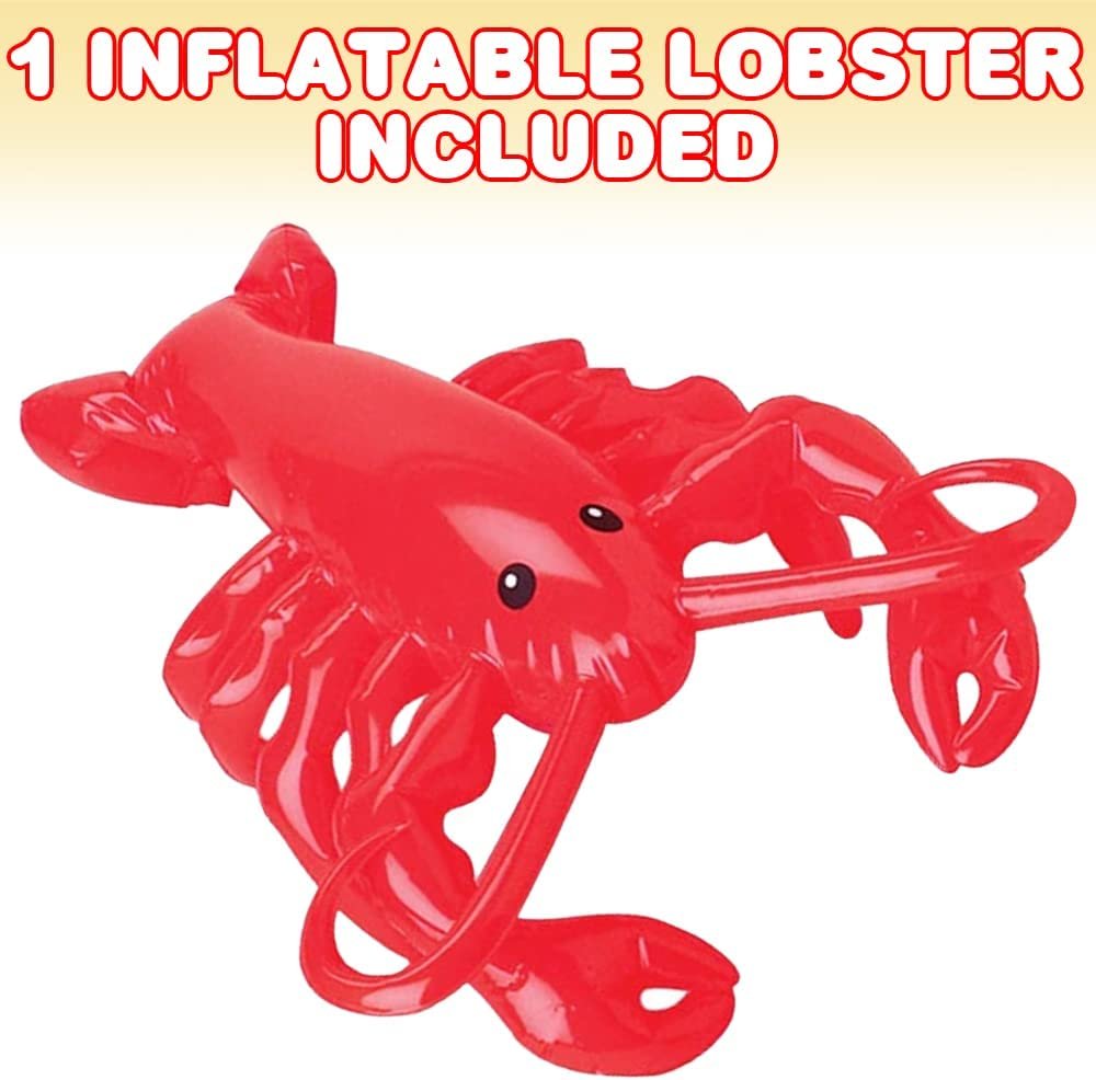 Lobster Inflate, 1 PC, Animal Party Decorations and Supplies, Blow-Up Lobster Inflate for Animal Birthday Party Favors, Pool Party Float, and Game Prize for Kids
