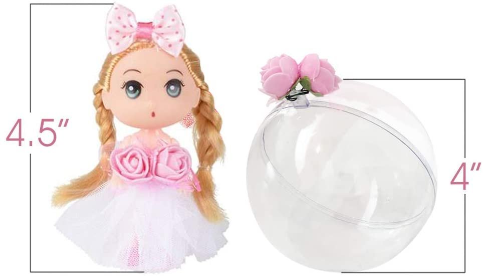ArtCreativity Cute Dolls in Capsules, Set of 3, Adorable Doll Toys with Braidable Hair, Movable Limbs, and Unique Designs, Princess Party Favors for Kids, Best Birthday Gift for Girls