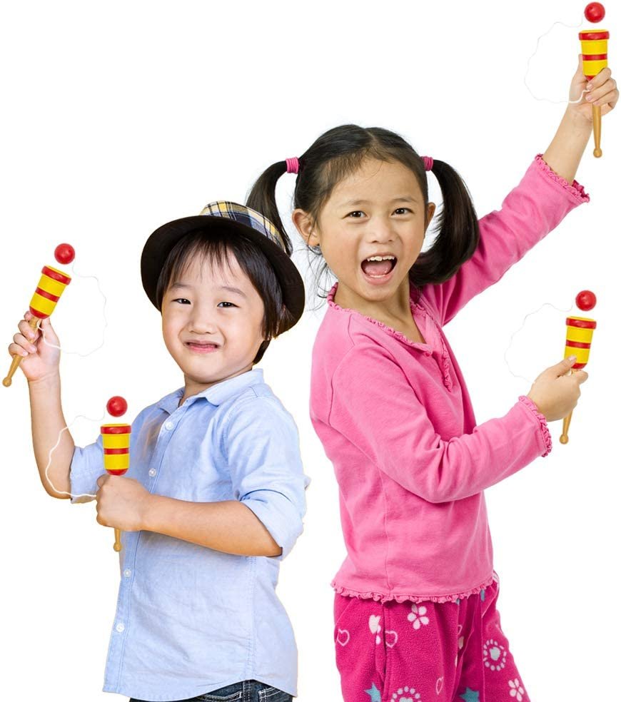 Wooden Catch Ball Game, Set of 2, Vintage Catch Toys for Kids, Wood Design, Indoor and Outdoor Games for Backyard, Park, and Beach Fun, Best Gift Idea