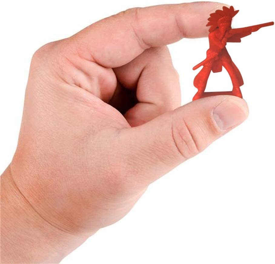 Cowboy & Indian Action Figurines Assortment, Bulk Pack of 144, Assorted Colors Little Plastic Figures in Assorted Poses, Cool Cupcake Toppers, Goodie Bag Fillers & Party Favors for Kids