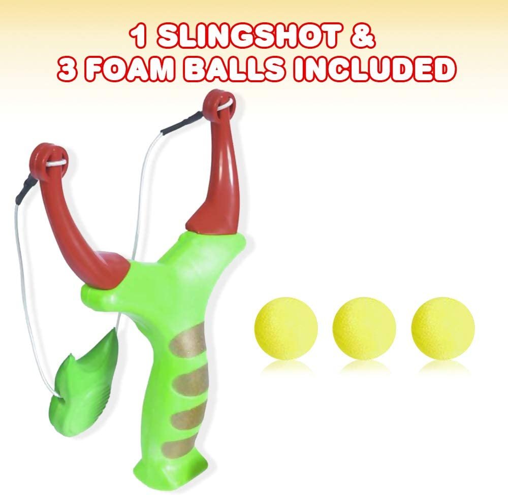 Slingshot for Kids with 3 Foam Balls, Outdoor Toys for Boys and Girls, Kids’ Shooting Toys for Yard, Camping, and Outside Fun, Active Toys for Children and Pets, Best Gift Idea