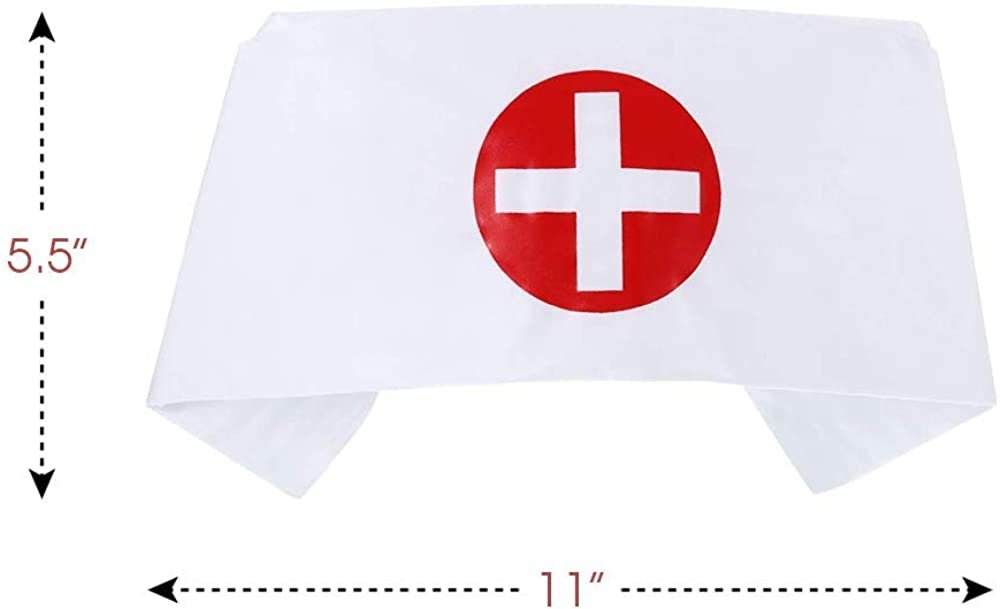 Classic Nurse Hat for Kids, Retro Nurse Cap for Halloween Nursing Costume, Stage Play Outfit, or Pretend Play, Fun Nurse Graduation Party Supplies, Favors, and Decorations