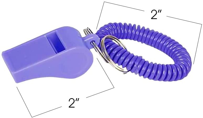 Spiral Whistle Bracelets with Keychain, Set of 12, Kids’ Party Noisemakers, Variety of Colors, Sports Party Favors, School Sports Supplies, Great Party favor, Goody Bag Fillers