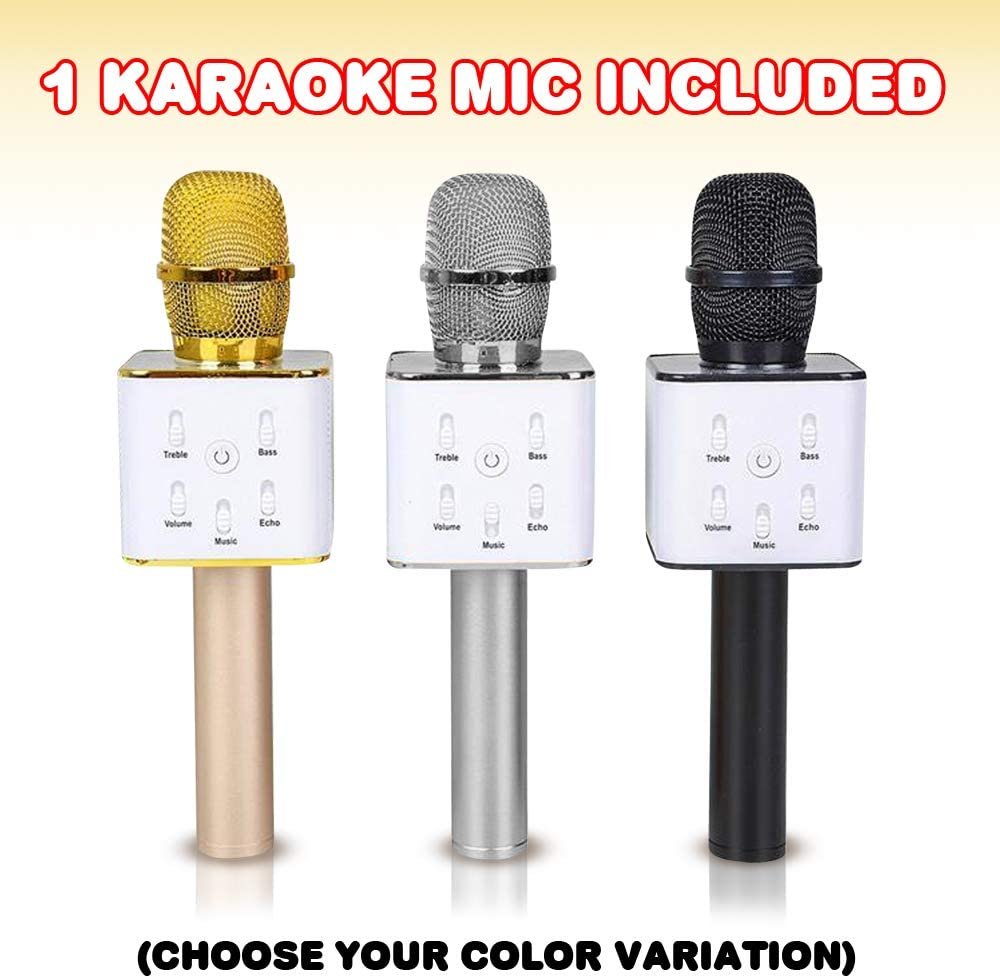 Wireless Bluetooth Karaoke Microphone for Kids with Built-in Speaker, USB Rechargeable Singing Mic, Fun Karaoke Machine Sound Effects, Birthday Gift for Boys & Girls(Black)