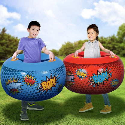 ArtCreativity Inflatable Body Bumper Set for Kids - Pack of 2 - Colorful Bump Ball Toys with Handles - Great Summer Game, Fun Birthday Party Activity, Gift Idea for Boys and Girls - Red and Blue