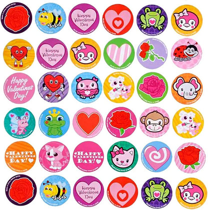 ArtCreativity Valentines Day Roll Stickers Assortment for Kids, 5 Rolls with 500 Stickers, Valentine Stickers and Treats, Home-Made Holiday Cards Supplies, Party Favors for Boys, Girls, Toddlers