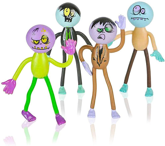 ArtCreativity Assorted Bendable Zombies for Kids - Pack of 12 - 3.75 Inch Halloween Figurines with Bendable Limbs - Halloween Party Favors, Treats, Décor, Goodie Bag Fillers, Trick or Treat Supplies
