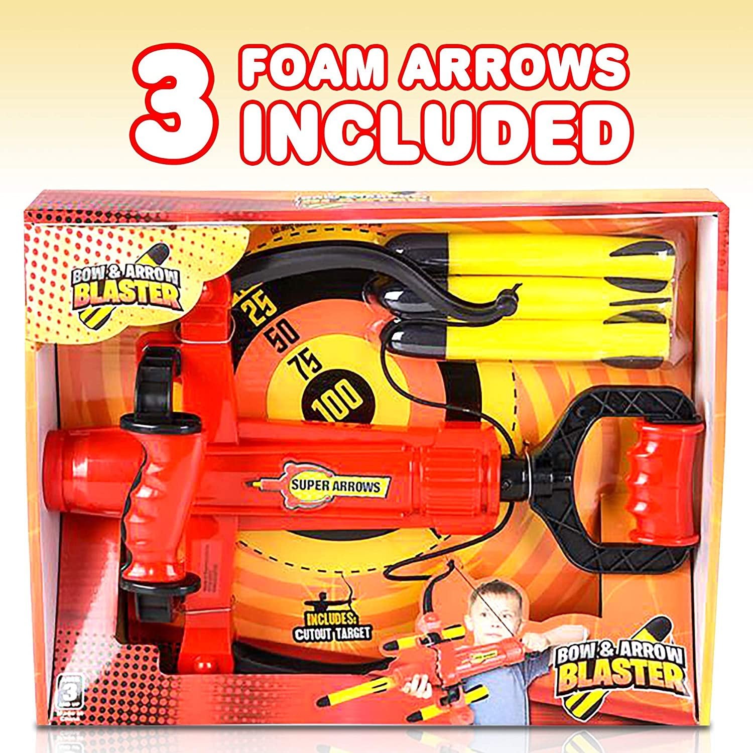 Monstrous Bow and Arrow Set – 12"es Big - Includes 1 Bow and 3 Foam Arrows - Slingshot Toy - Amazing Summer Gift from Moms for Kids Ages 3+