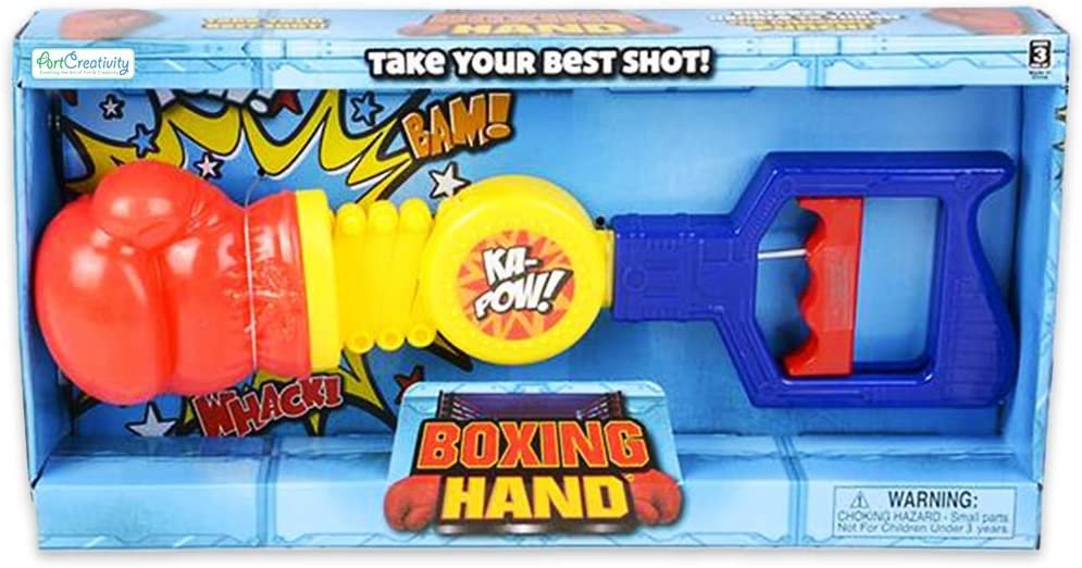 ArtCreativity Boxing Hand Toy, 1PC, Punching Toy for Boys and Girls, Pull Handle to Punch, Fun April Fool’s Gag Toys for Kids and Adults, Best Birthday Gift for Children