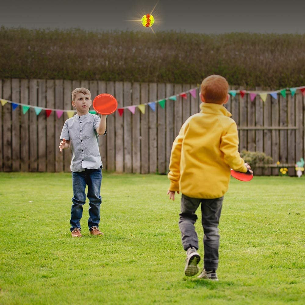 Light-Up Magic Catch Game for Kids, LED Tossing Game with 1 Flashing Ball and 2 Catching Disks, Fun Outdoor Light-Up Toys for Boys and Girls, Yard Game for Children and Adults