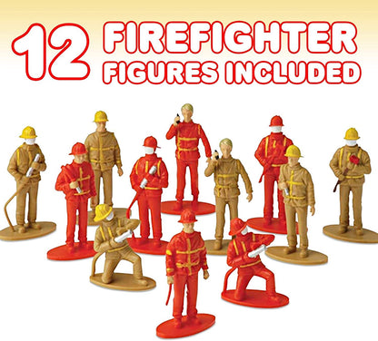 ArtCreativity 2.5 Inch Mini Fireman Figurines for Kids - Set of 12 - Free Standing Firefighter Toys Figures - Birthday Party Favors for Boys and Girls, Goody Bag Fillers, Cake Toppers and Decorations