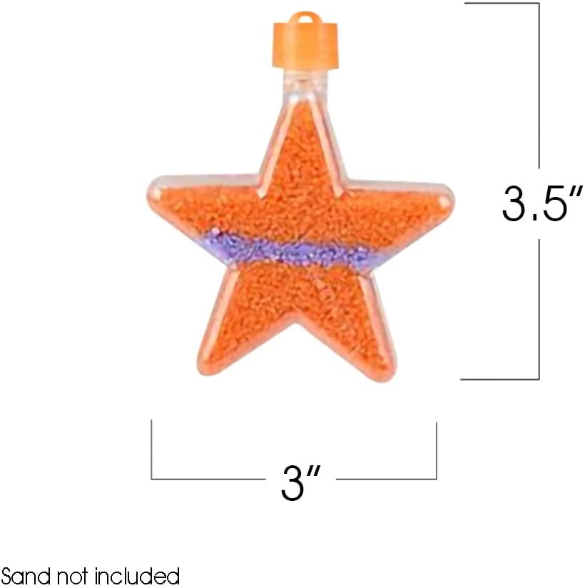 Star Sand Art Bottle Necklaces, Pack of 12, Sand Art Craft Kit with Star Shaped Bottles, Craft Party Supplies and Party Favors for Kids - Sand Sold Separately