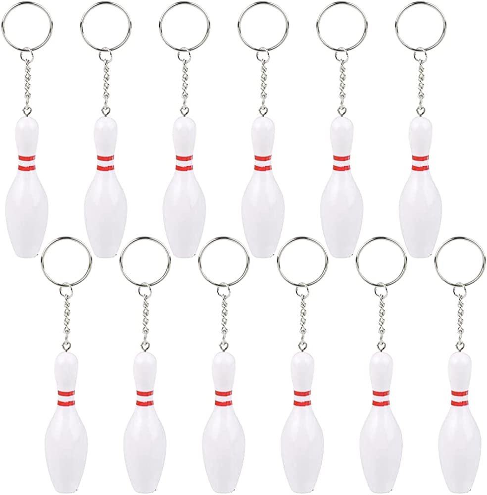 ArtCreativity Bowling Pin Keychains for Kids, Set of 12, Perfect for Team Giveaways, Sports & Souvenir Favors, Victory Parties, Gifts for Athletes, Moms, Dads & Coaches