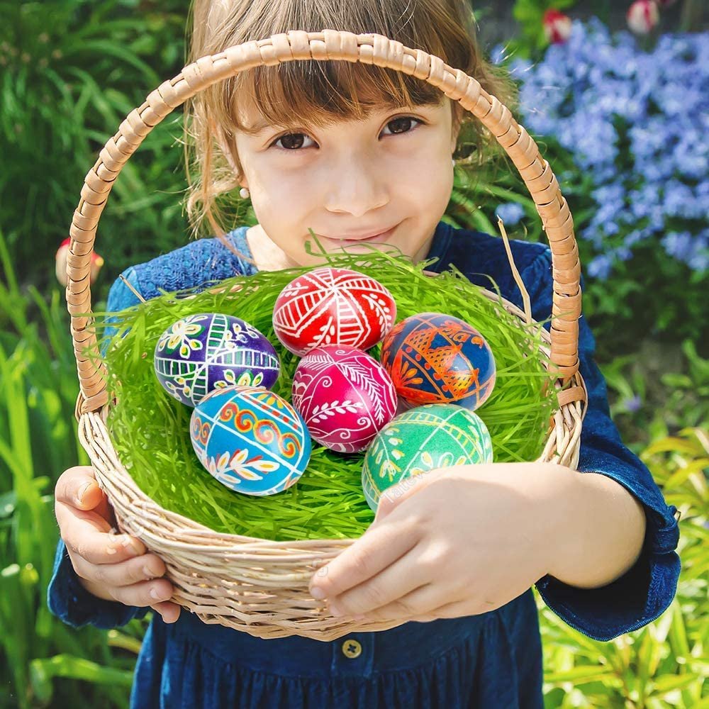Green Easter Grass Basket Filler, Set of 3 Bundles, Cellophane Easter · Art  Creativity