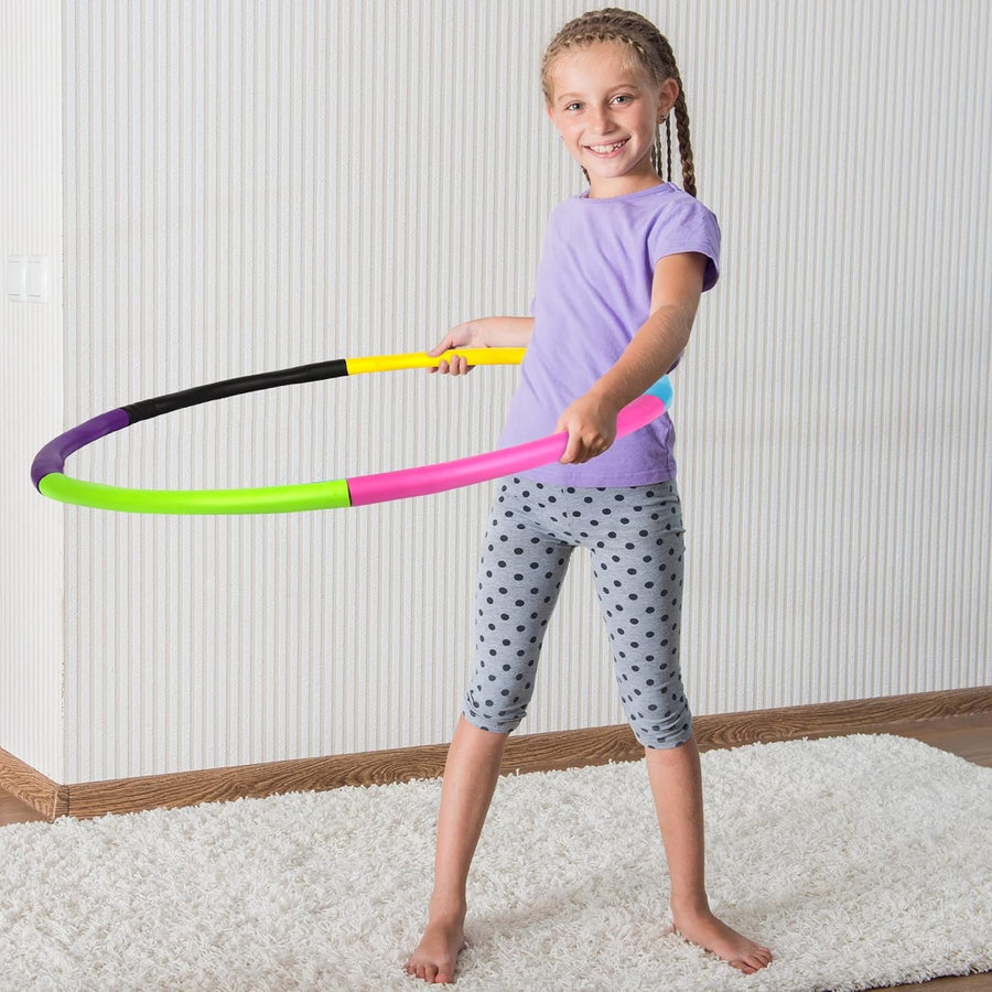 ArtCreativity Weighted Hula Hoop for Kids - 2lb Weighted Hoola Hoop Toy for Exercise, 6 Section Detachable Hoola Hoops, Soft Padded & Portable, Kids’ Exercise Equipment & Outdoor Toy for Fun Workouts