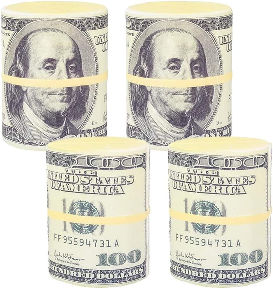 Squeeze Money Stress Relief Toys, Set of 4, Slow Rise Squeezy Toys for Kids and Adults, Casino Party favors, Sensory Toys for Children, Vegas Party Supplies, Fun Goodie Bag Fillers